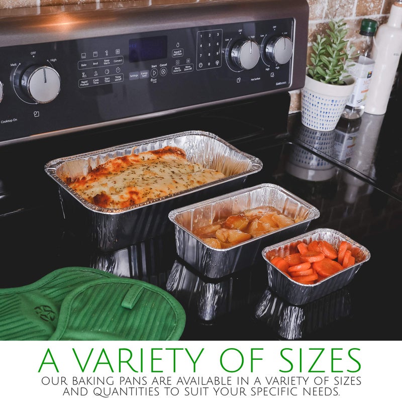 PLASTICPRO [1 Lb 10 Pack Disposable Loaf Pans Aluminum Tin Foil Meal Prep Bakeware - Cookware Perfect for Baking Cakes, Bread, Meatloaf, Lasagna 1 Pound 6'' X 3.75'' X 2'' - Image 3